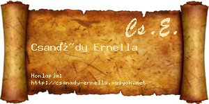 Csanády Ernella névjegykártya